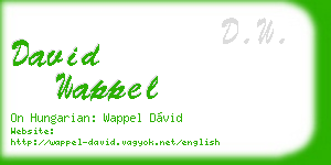 david wappel business card